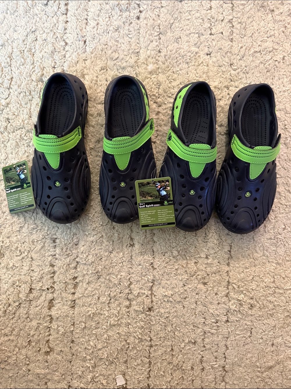 NWT 2 Pair Dawgs Golf Spirit Lightweight Kids Golf Shoes with Adjustable Strap